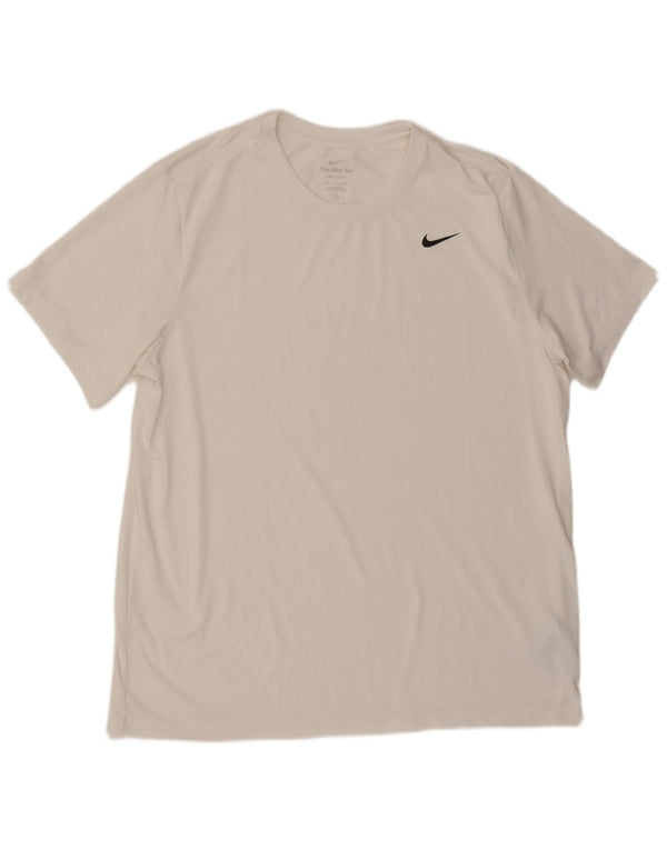 Męski T-shirt NIKE Dri Fit, XL, biały, poliester