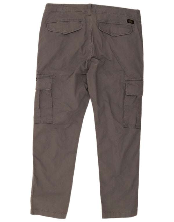 Męskie spodnie cargo Superdry W36 L32 Szara bawełna