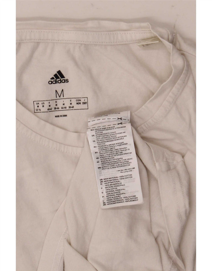 Damska kamizelka Adidas Graphic Top UK 12/14 Średnia biała bawełna
