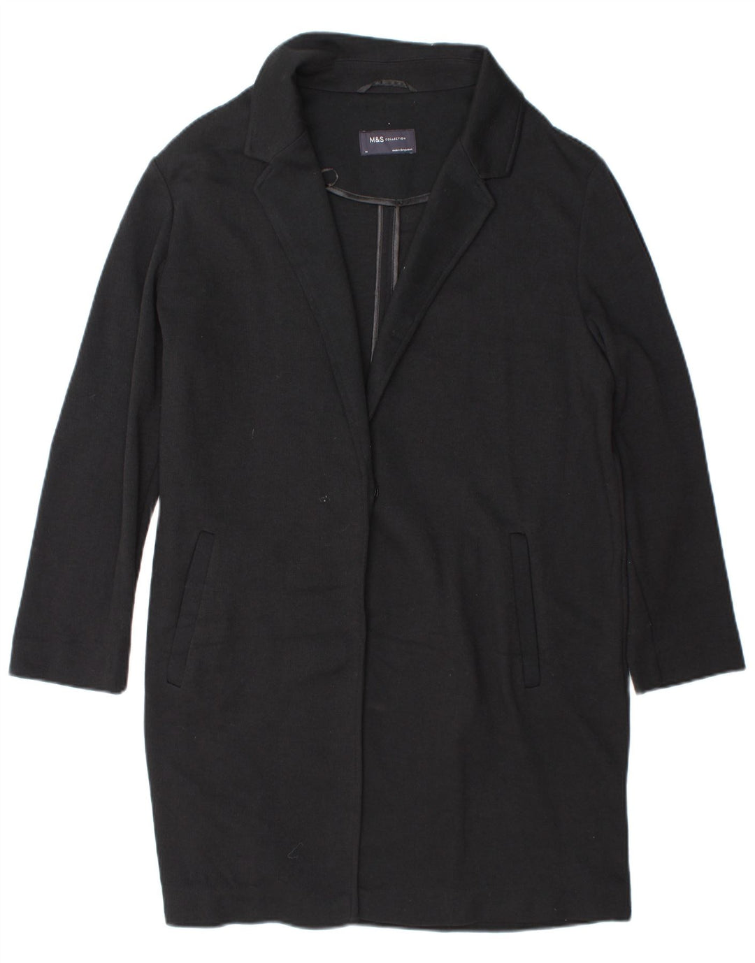 Marks & Spencer Damski płaszcz oversize UK 14, duży, granatowy, poliester