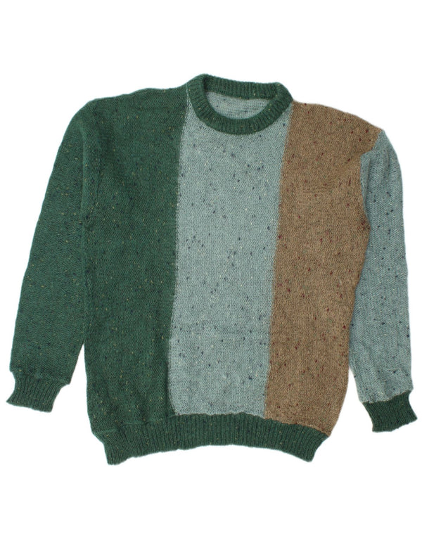 Vintage męski sweter z wycięciem pod szyją IT 54 XL, wielobarwna, nakrapiana wełna