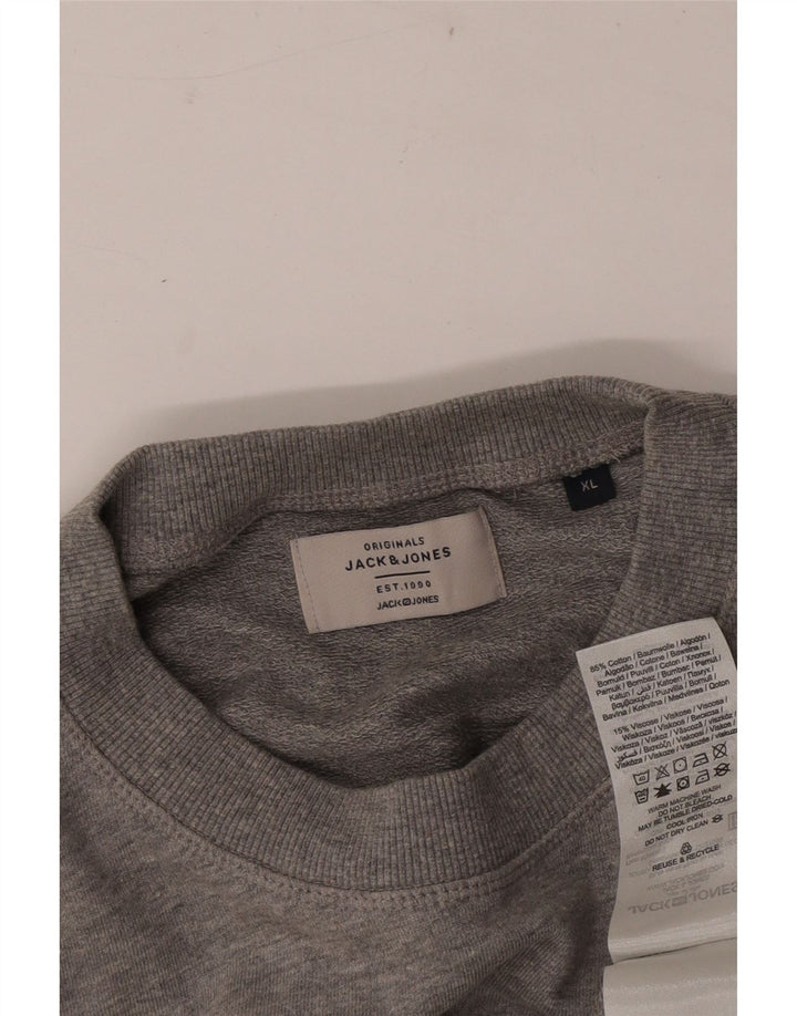 Męski sweter Jack & Jones XL, szary, bawełniany