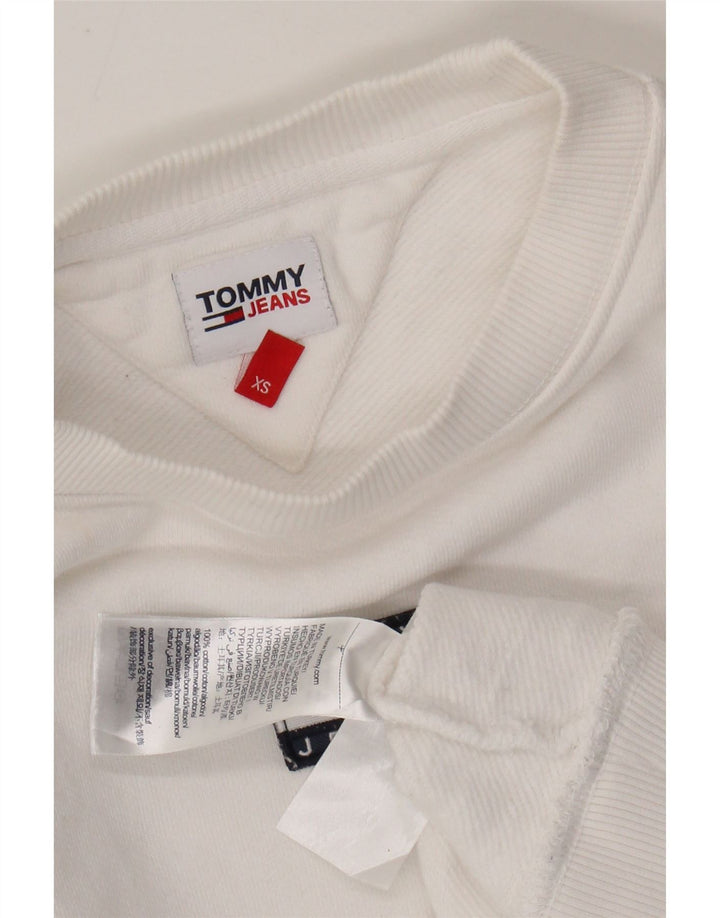 Damski sweter oversize TOMMY HILFIGER Crop UK 6 XS w kolorze białym