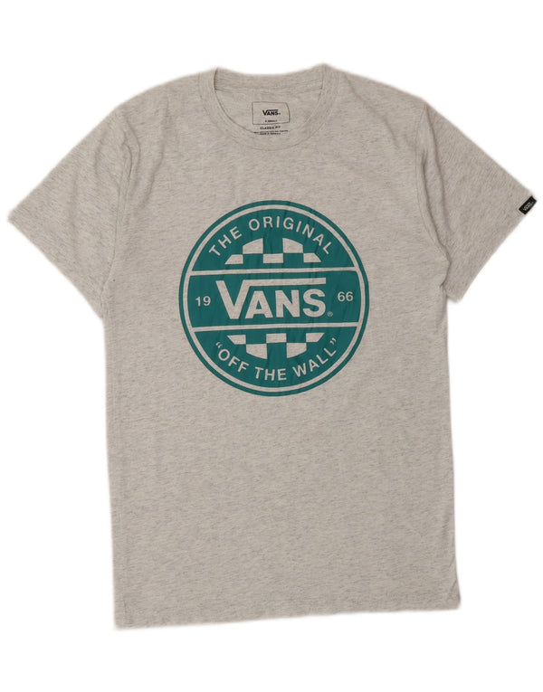 Męski T-shirt VANS o klasycznym kroju z grafiką, top XS, szara bawełna w cętki