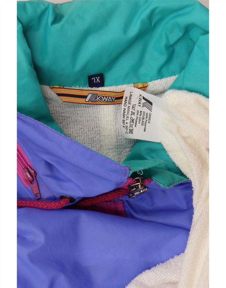 K-WAY Mens Rain Jacket UK 42 XL Multicoloured Colourblock Polyamide Vintage K-Way and Second-Hand K-Way from Messina Hembry 