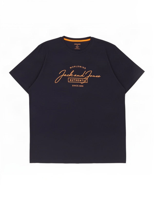 Męska koszulka z grafiką Jack & Jones, 2XL, granatowa, bawełniana