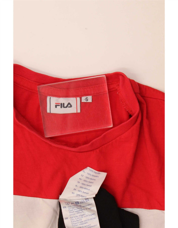 Męski T-shirt Fila z grafiką, mały, wielokolorowy, bawełniany z blokami kolorów