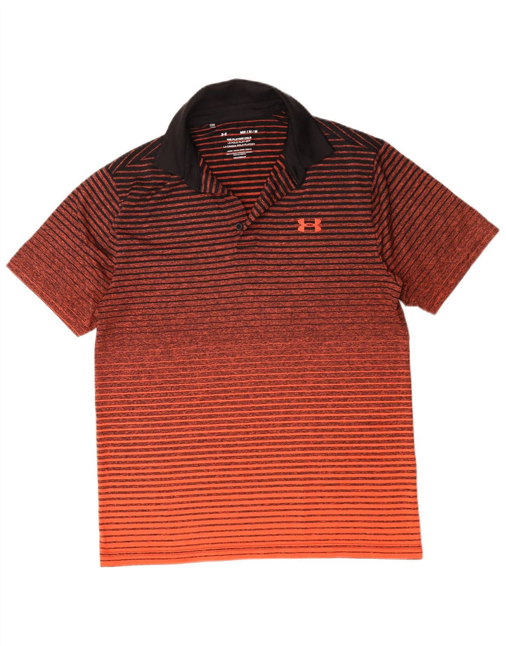 Męska koszulka polo Under Armour Heat Gear, poliester w średnie pomarańczowe paski