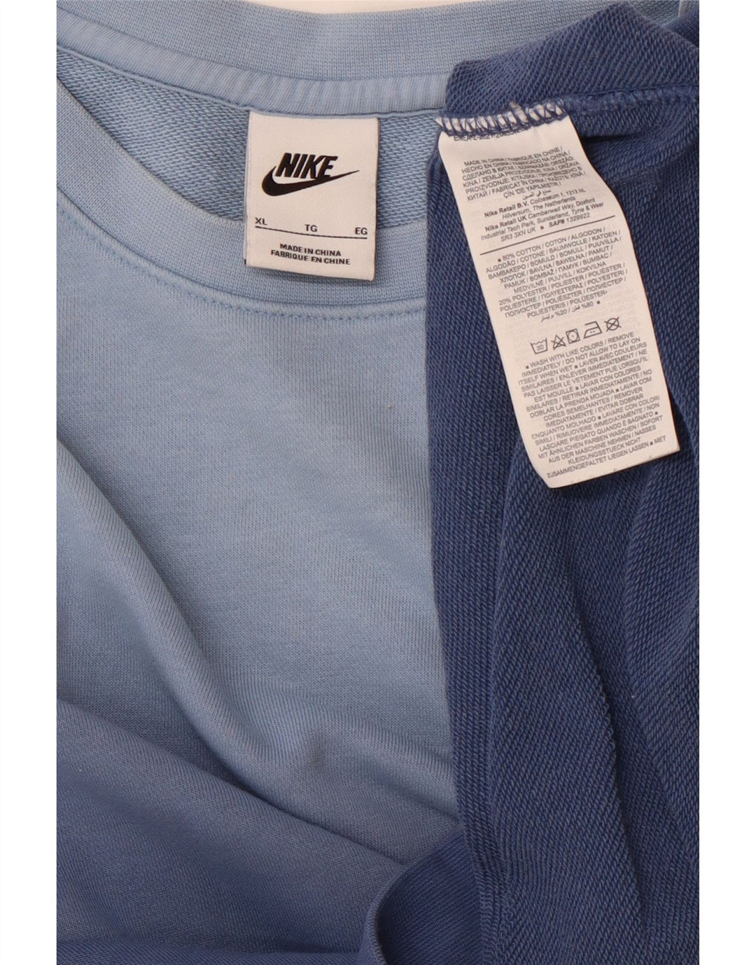 Męska bluza dresowa NIKE XL, niebieska, bawełniana z blokami kolorów