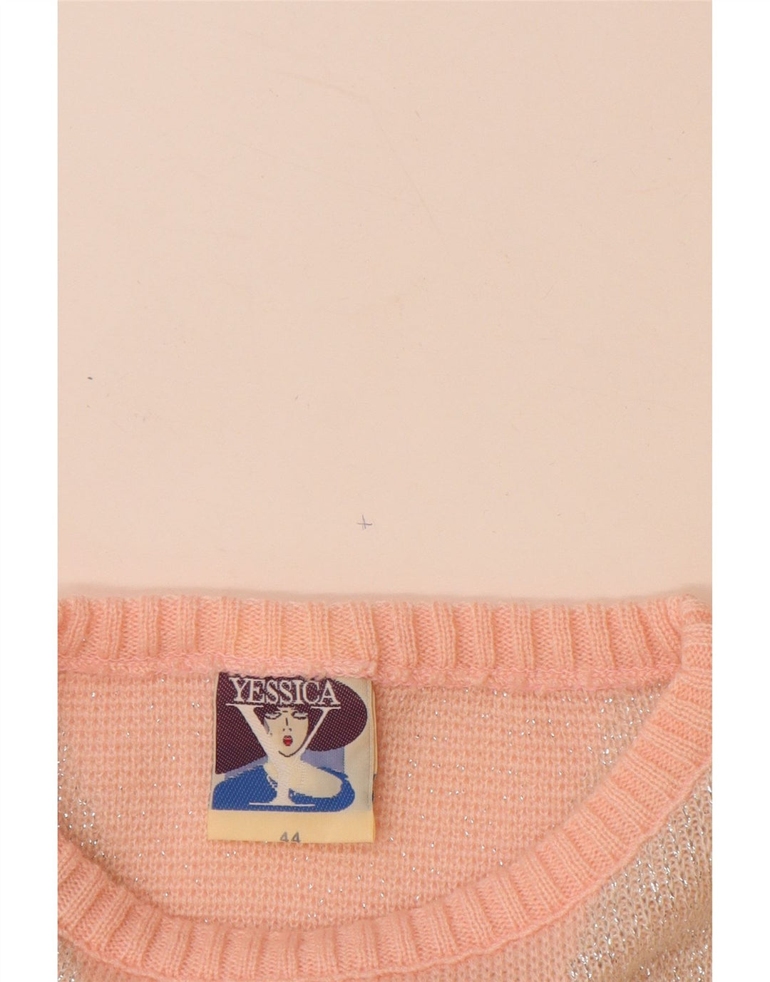 YESSICA Damski sweter z dekoltem w łódkę EU 44 XL Różowy Chevron Akryl