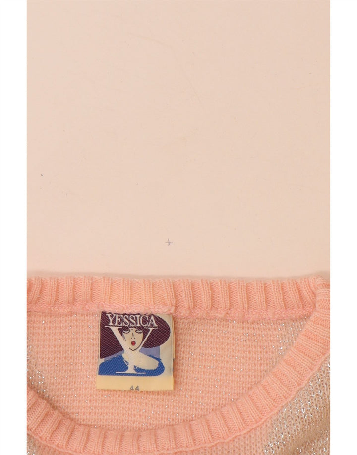 YESSICA Damski sweter z dekoltem w łódkę EU 44 XL Różowy Chevron Akryl