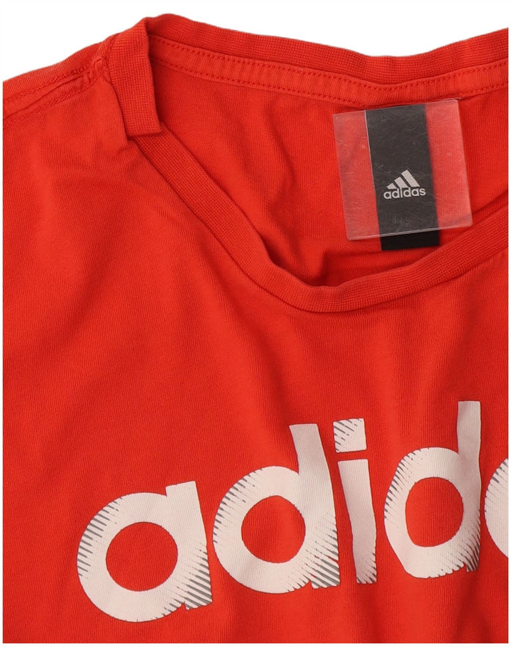Męska koszulka z grafiką Adidas, mała, pomarańczowa
