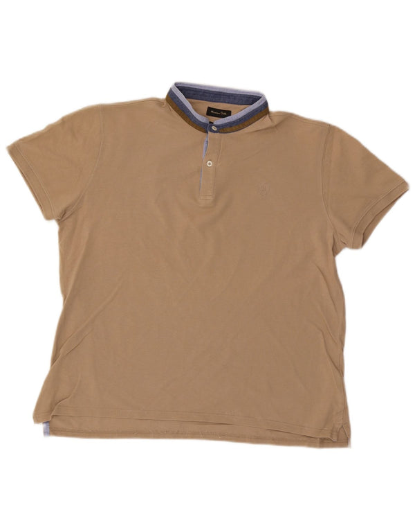 Męska koszulka polo Massimo Dutti o swobodnym kroju, duża, beżowa