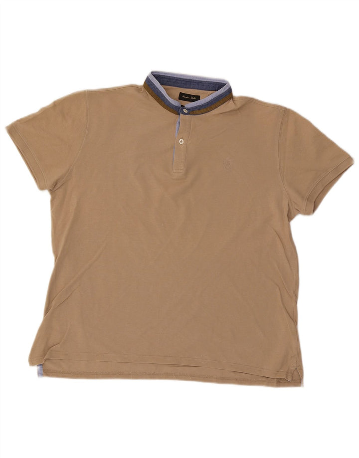 Męska koszulka polo Massimo Dutti o swobodnym kroju, duża, beżowa