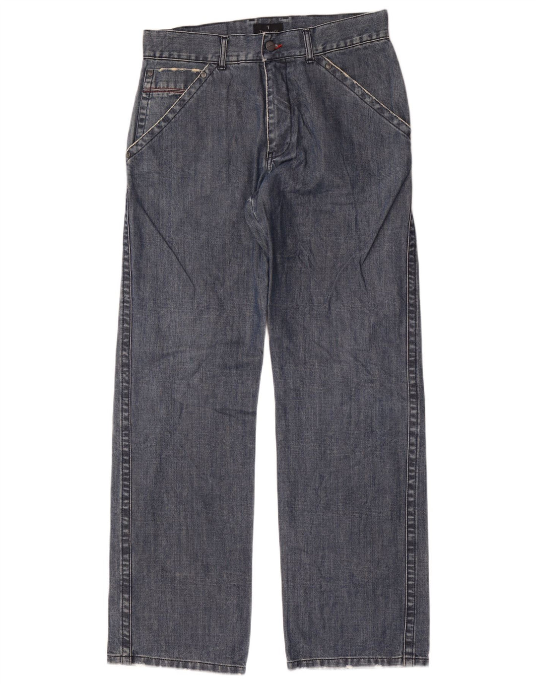 Męskie proste dżinsy Trussardi IT 48 Medium W32 L34 Niebieska bawełna
