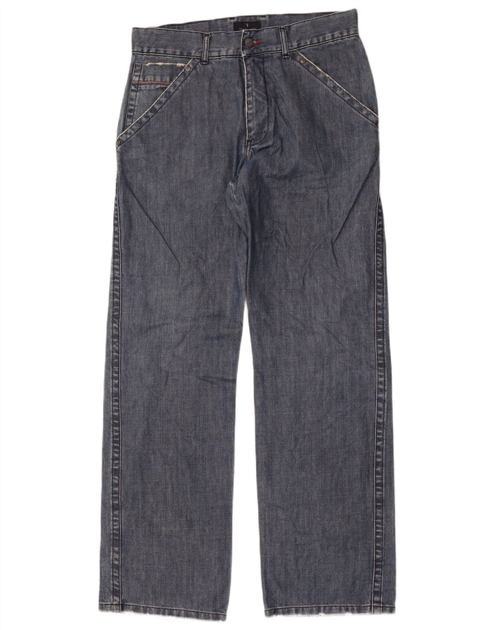 Męskie proste dżinsy Trussardi IT 48 Medium W32 L34 Niebieska bawełna