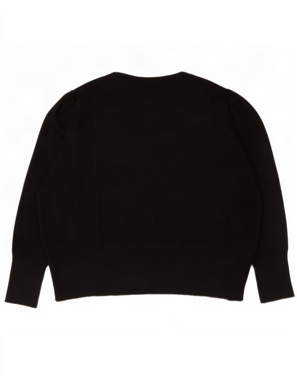 Marks & Spencer Damski sweter z dekoltem w łódkę UK 24 4XL Czarna wiskoza