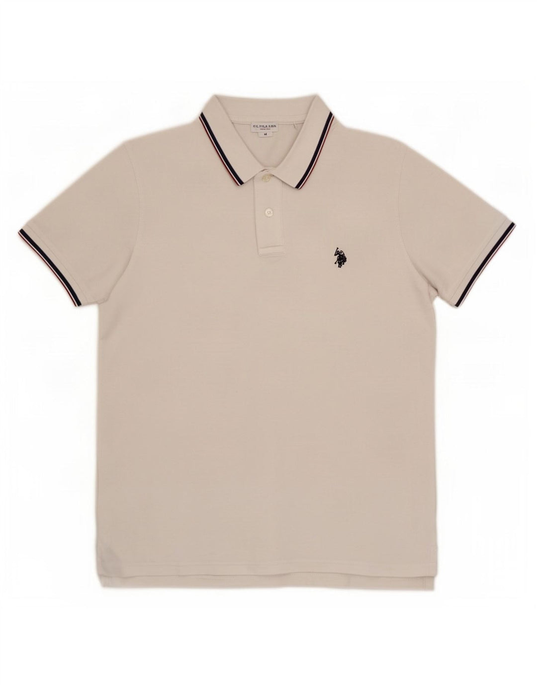 US Polo Assn. Męska koszulka polo Średnia biała bawełna