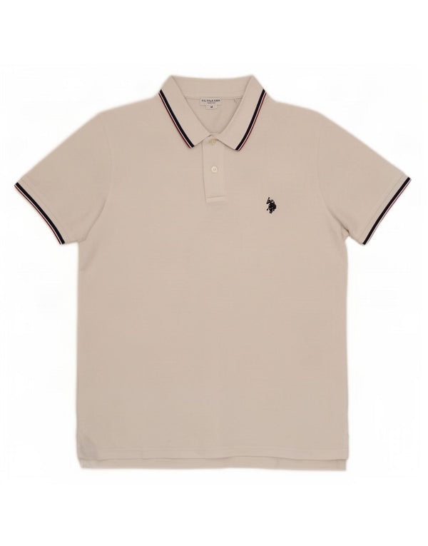 US Polo Assn. Męska koszulka polo Średnia biała bawełna