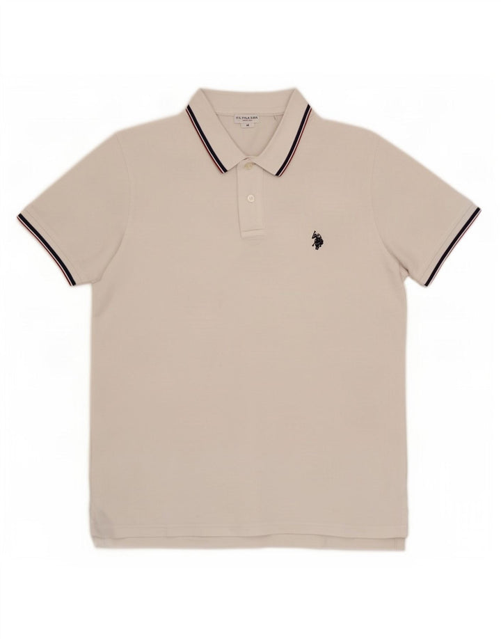 US Polo Assn. Męska koszulka polo Średnia biała bawełna