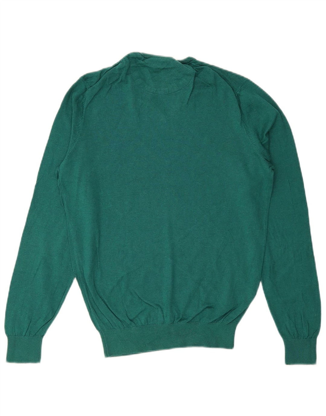 MASSIMO DUTTI Męski sweter z dekoltem w kształcie litery V, mały, zielony, bawełniany