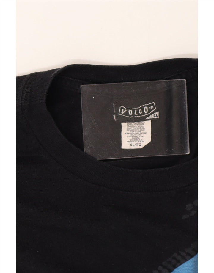 Męska koszulka z grafiką VOLCOM, góra XL, czarna bawełna