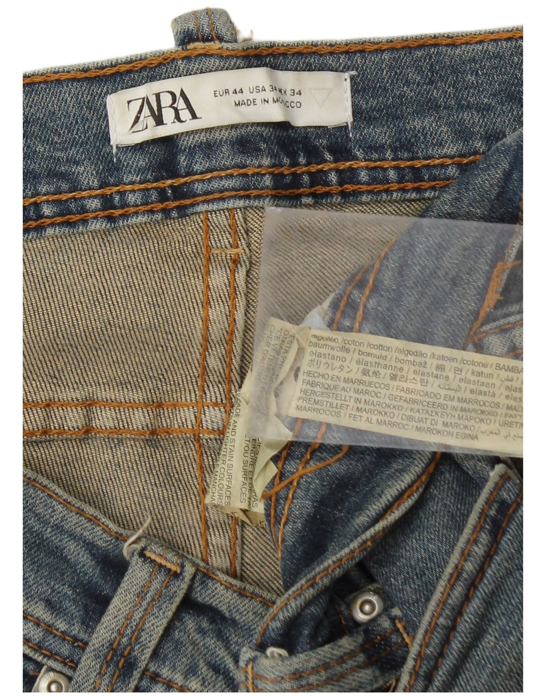 Męskie jeansy slim fit Zara EU 44 Large W34 L31 Niebieskie bawełniane
