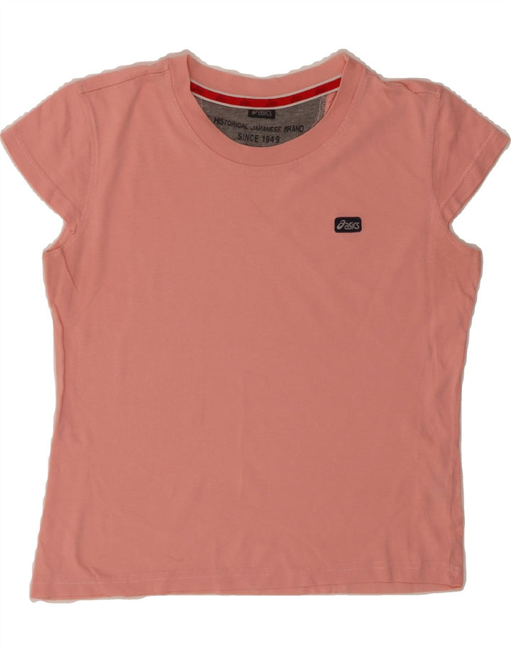 ASICS Womens Crop T-Shirt Top UK 12 Medium Pink Cotton Vintage Asics and Second-Hand Asics from Messina Hembry 