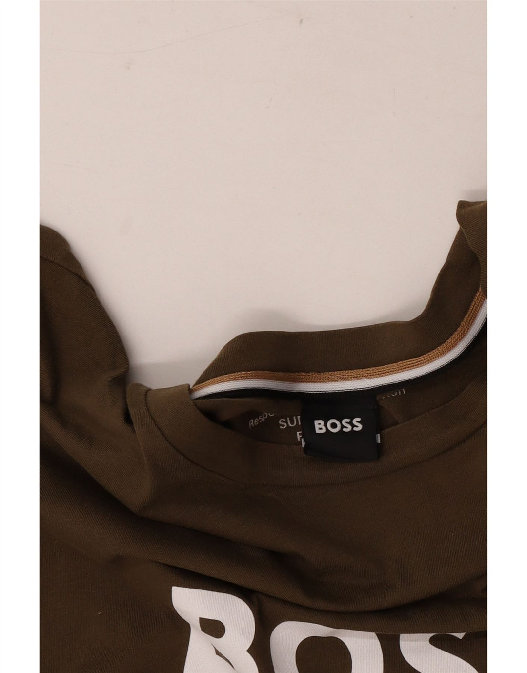 Męski T-shirt z grafiką Hugo Boss, średni khaki