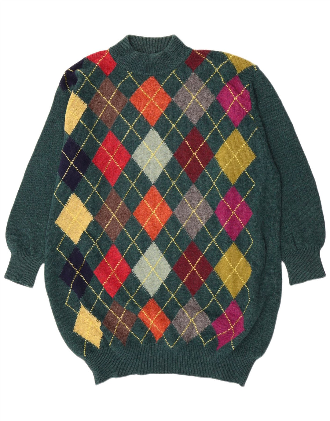 Damski sweter oversize z golfem Benetton IT 48 XL Zielony
