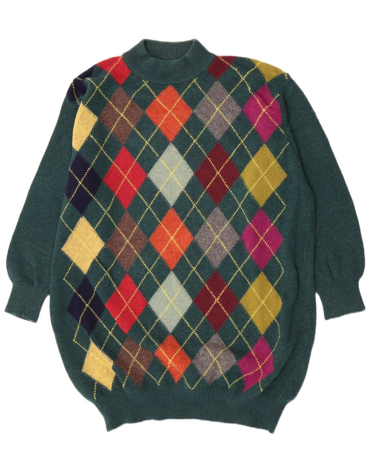 Damski sweter oversize z golfem Benetton IT 48 XL Zielony