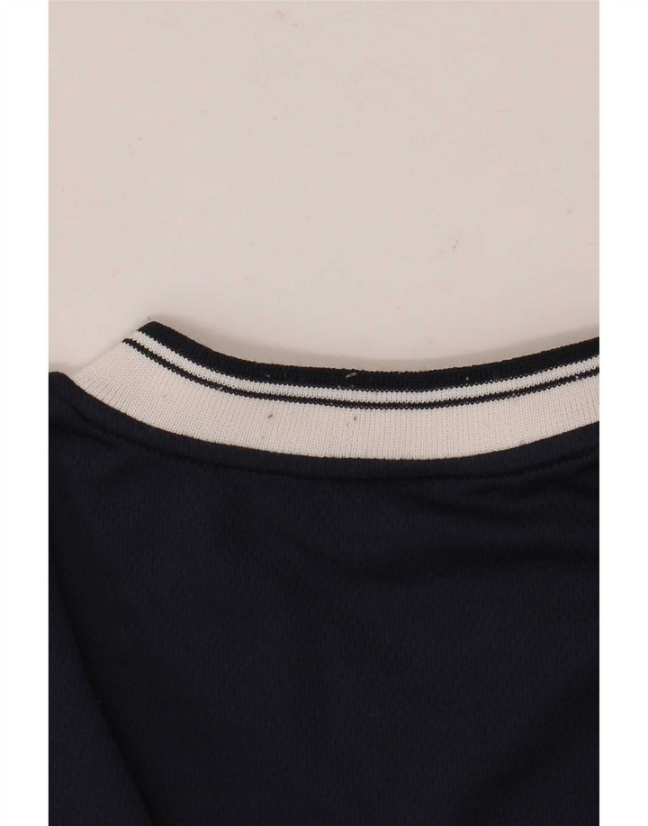 T-shirt męski Fila Top, mały, granatowy, poliester z blokami kolorów