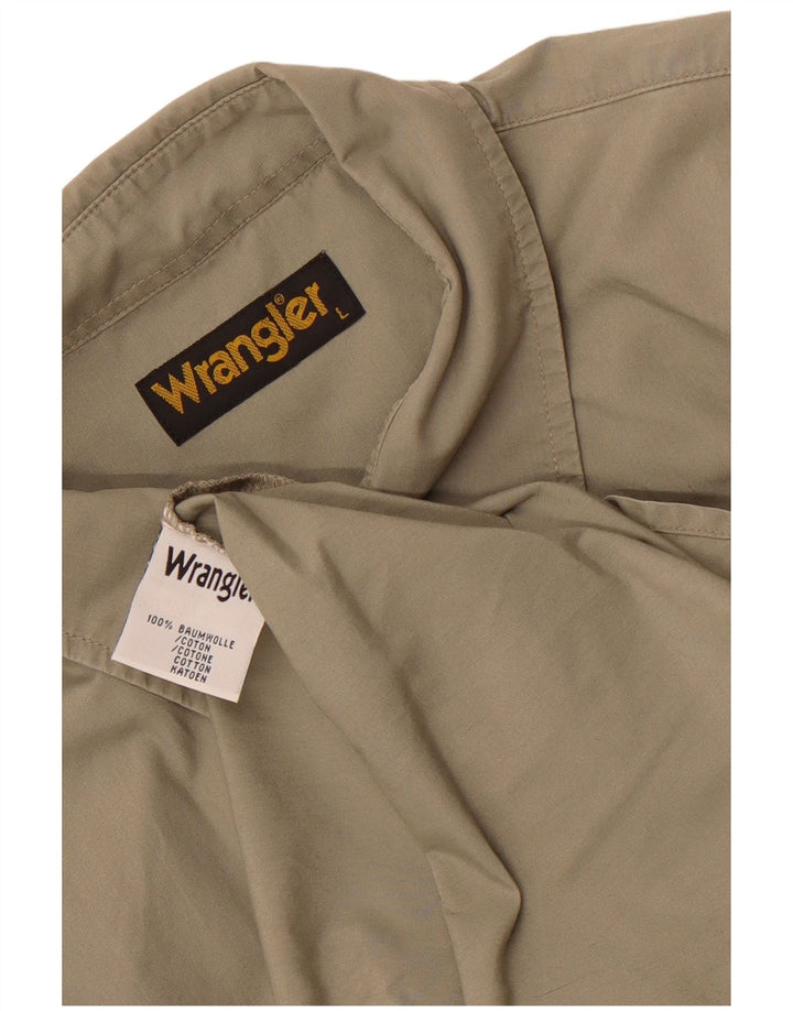 Męska koszula z krótkim rękawem Wrangler, duża, bawełniana khaki