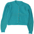 Sweter damski w stylu vintage, krótki kardigan UK 14, średni niebieski