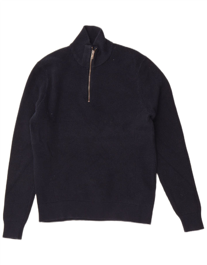 Marks & Spencer Damski sweter z zamkiem błyskawicznym UK 14, średni granatowy