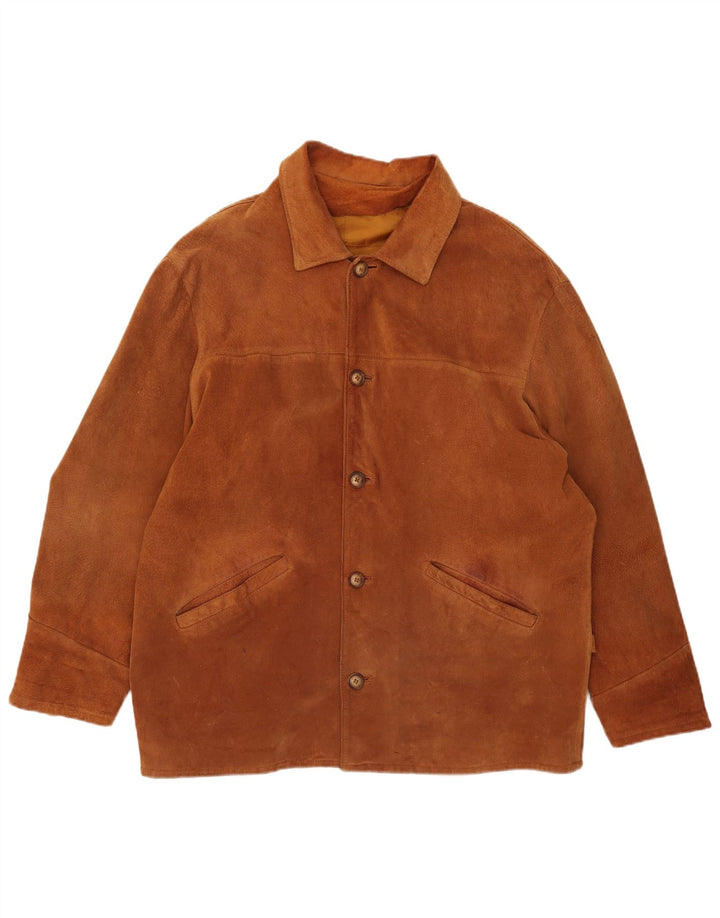 Vintage męska zamszowa kurtka UK 42 XL brązowa
