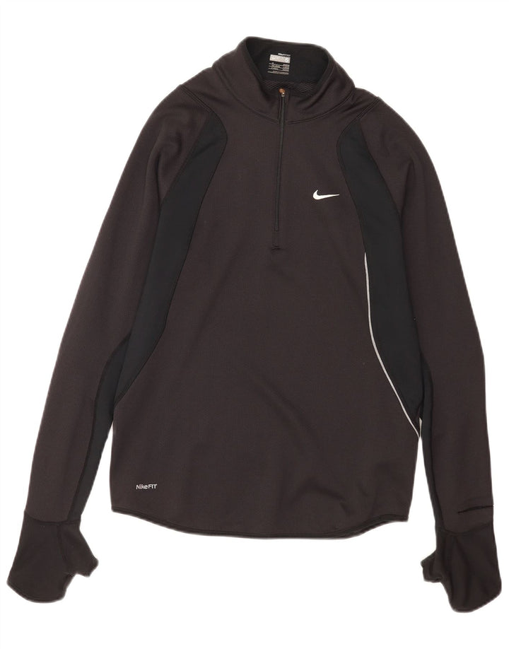 Męski dres Nike z zamkiem błyskawicznym na szyi, UK 36/38, mały czarny blok kolorów