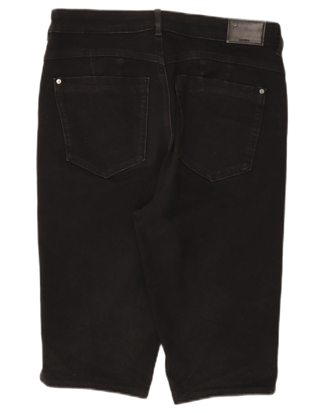 Marks & Spencer Damskie jeansowe bermudy UK 12 Medium W30, czarne, bawełniane