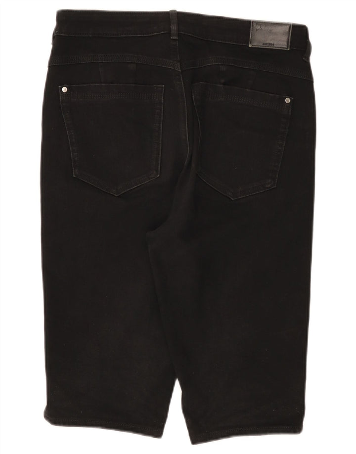 Marks & Spencer Damskie jeansowe bermudy UK 12 Medium W30, czarne, bawełniane