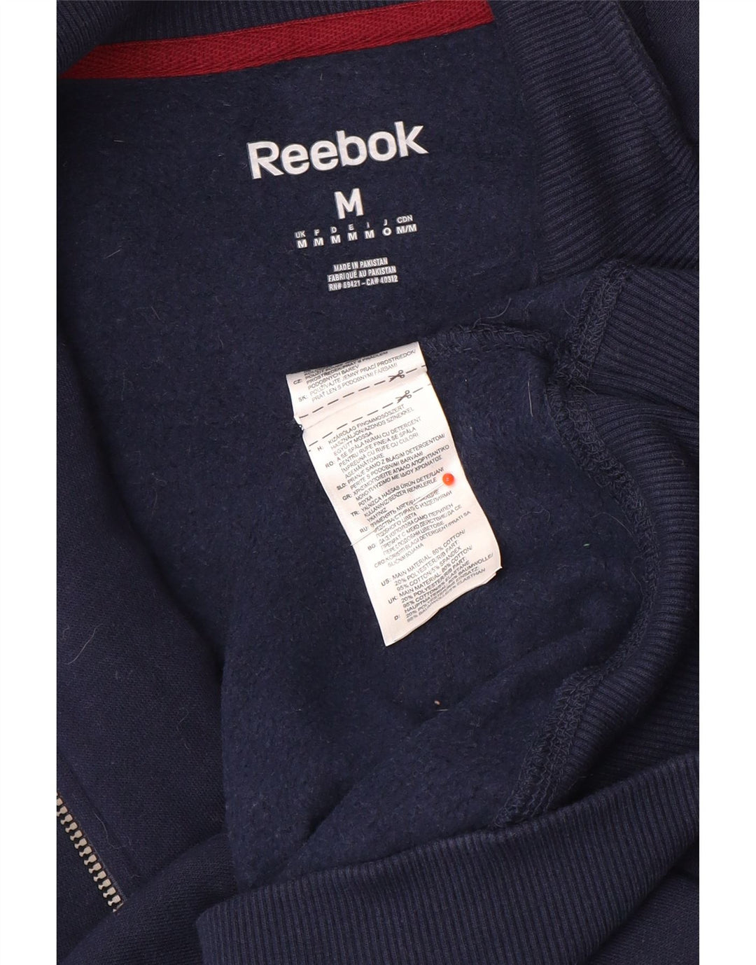 Męska kurtka dresowa Reebok, średnia, granatowa, bawełniana