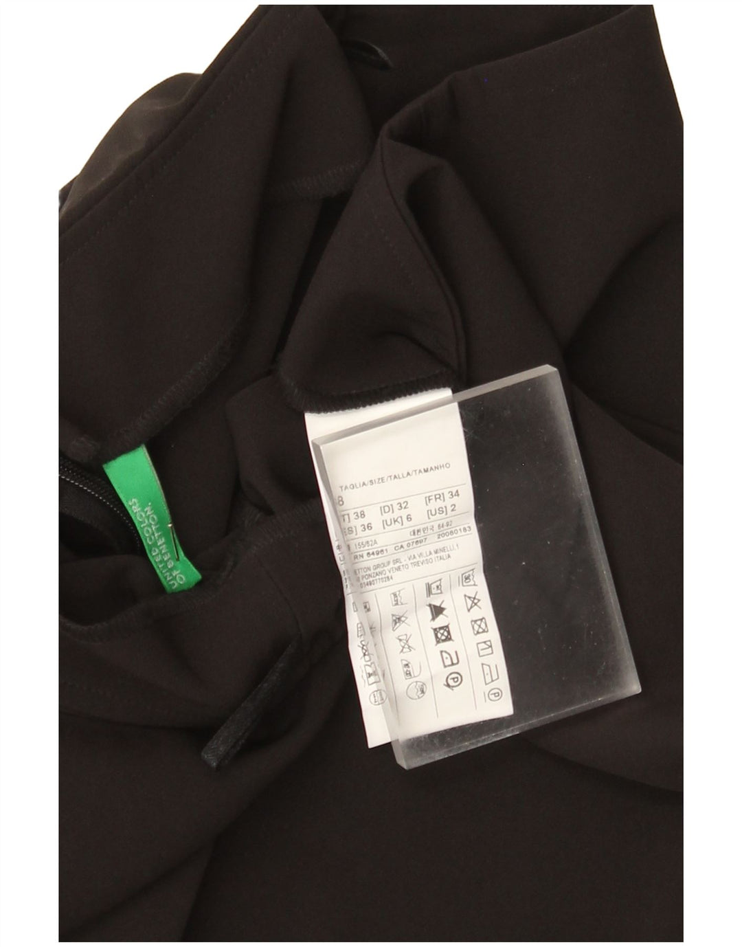 Spódnica damska Benetton w kształcie litery A UK 6 XS W24 Czarny poliester