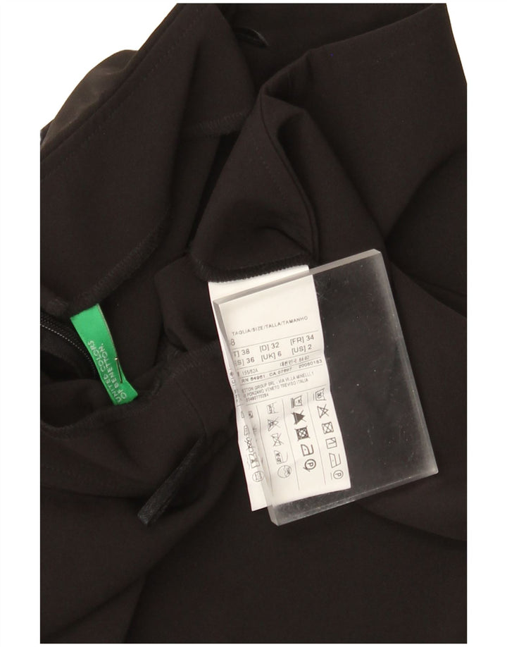 Spódnica damska Benetton w kształcie litery A UK 6 XS W24 Czarny poliester