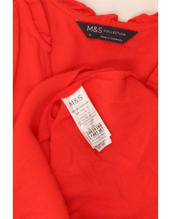 Marks & Spencer Damska sukienka oversize z długim rękawem, UK 16, duża czerwona