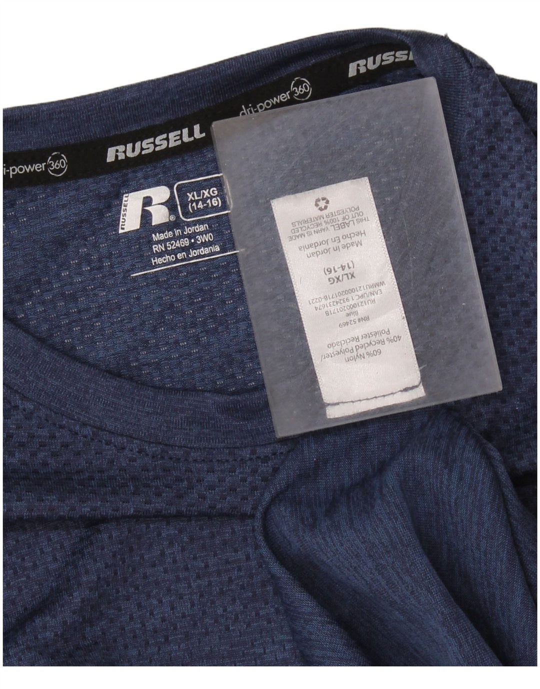 T-shirt chłopięcy RUSSELL ATHLETIC Dri-Power, 14-15 lat, XL, granatowy