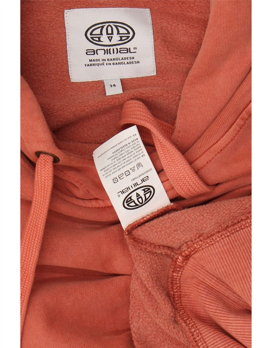 Damski sweter z kapturem i grafiką ANIMAL, duży, duży, różowy, brytyjski 14, bawełniany