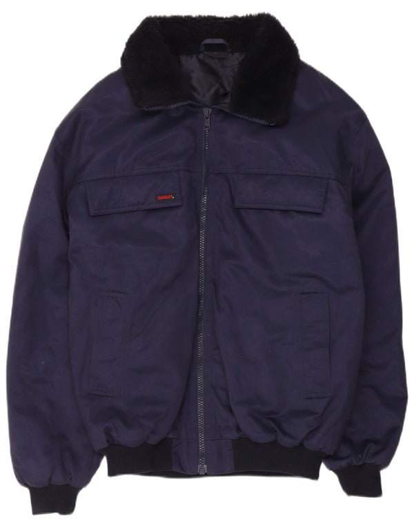 Męska kurtka Bomber Maskotka UK 40, duża, granatowa, bawełniana w bloki kolorów