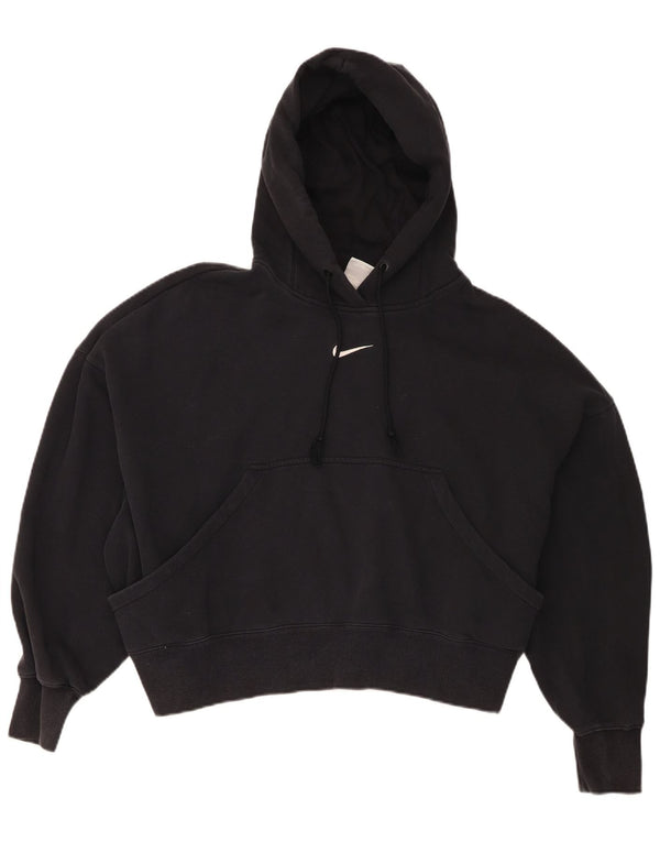 Damski sweter oversize z kapturem Nike UK 14, średni czarny, bawełniany