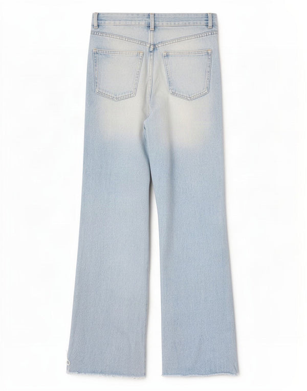 Damskie jeansy z szeroką nogawką Zara z wysokim stanem EU 38 Small W28 L33 Niebieskie bawełniane