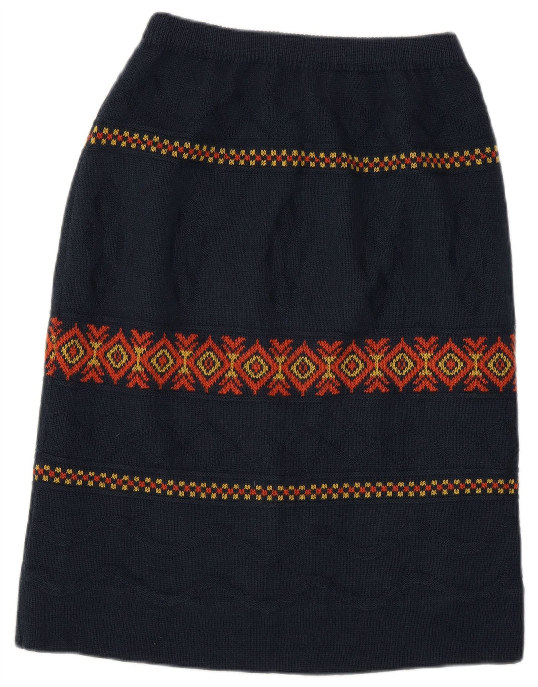 Damska spódnica midi w stylu vintage W28 Średni granatowy Argyle/Diament