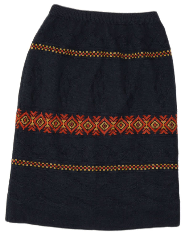 Damska spódnica midi w stylu vintage W28 Średni granatowy Argyle/Diament